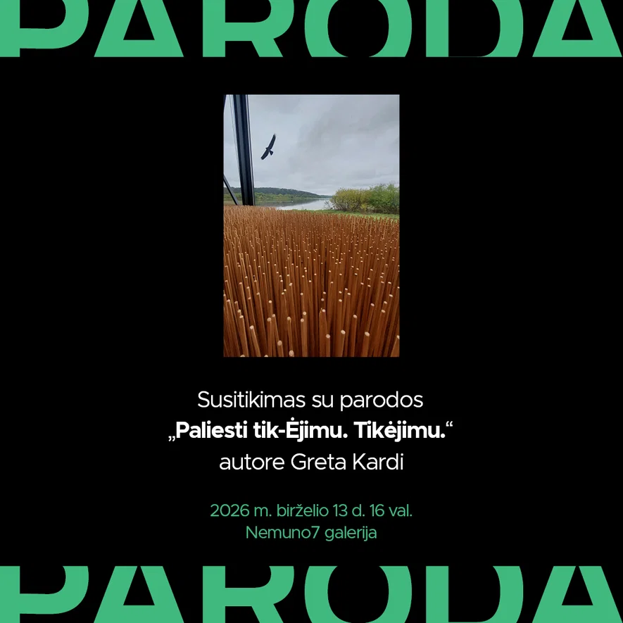 Susitikimas su parodos „Paliesti tik-Ėjimu. Tikėjimu“ autore Greta Kardi kultūros laive Nemuno7
