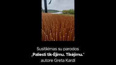 Susitikimas su parodos „Paliesti tik-Ėjimu. Tikėjimu“ autore Greta Kardi kultūros laive Nemuno7