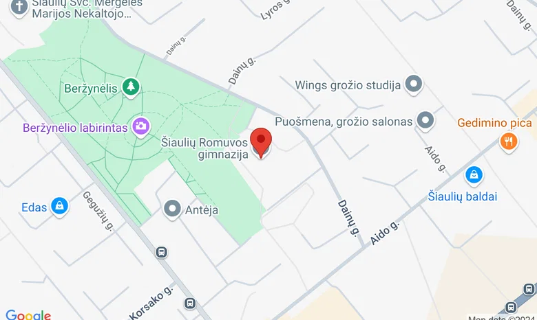 Šiaulių Romuvos gimnazija žemėlapis