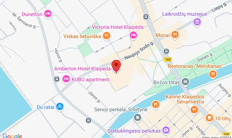 Renginių salė Amberton Klaipėda žemėlapis