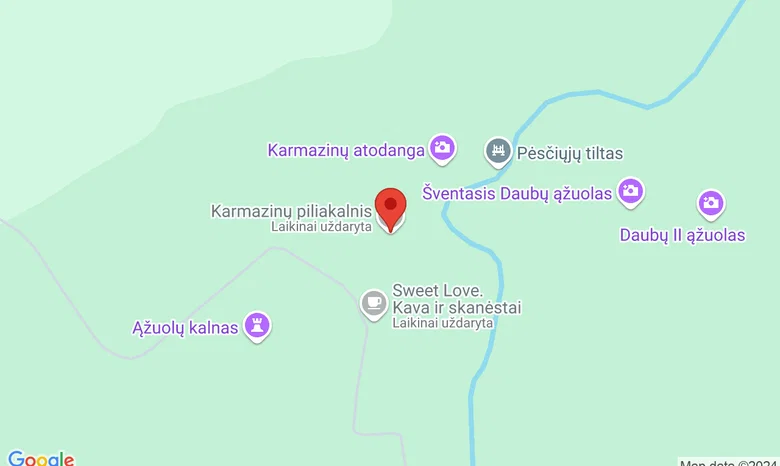 Karmazinų piliakalnis žemėlapis