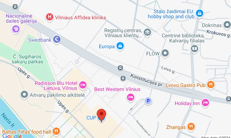 perėja tarp prekybos centrų CUP ir Europa žemėlapis