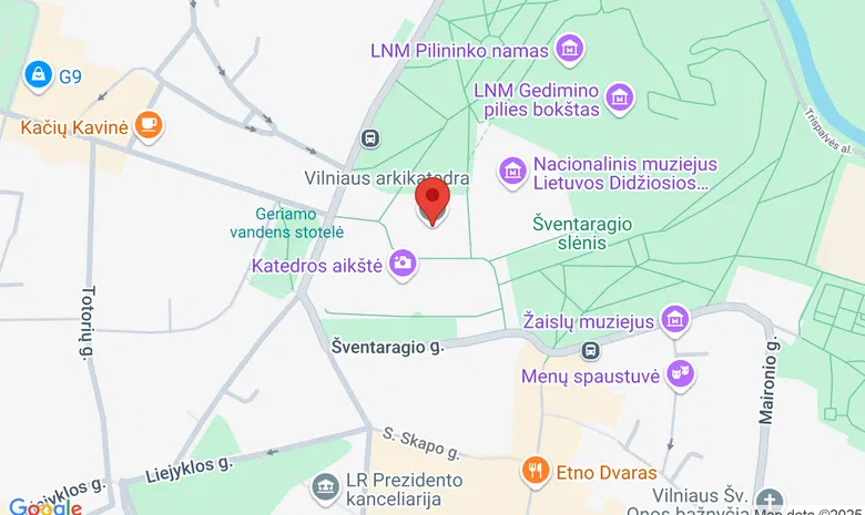 Vilniaus katedros požemiai žemėlapis