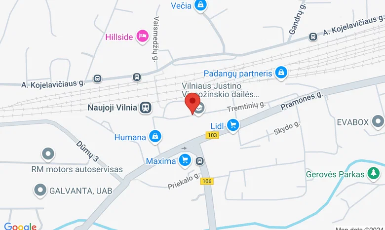 Paminklas tremtiniams, Naujoji Vilnia, Vilnius žemėlapis