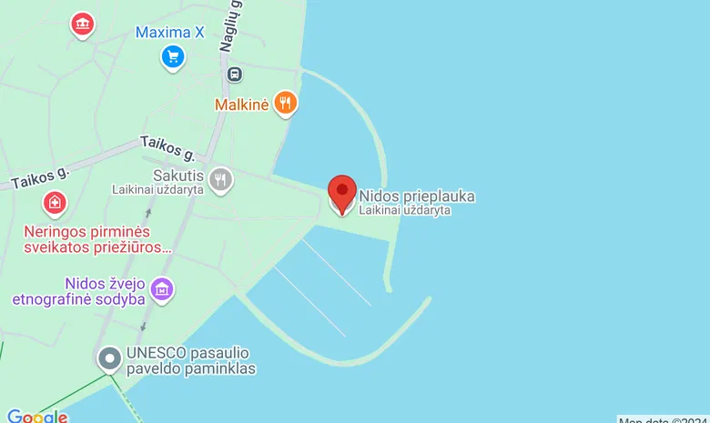 Nidos prieplauka žemėlapis