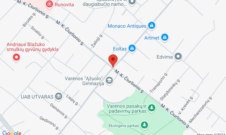 Varėnos Jūra žemėlapis