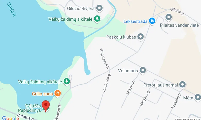 Gelužės paplūdimys žemėlapis