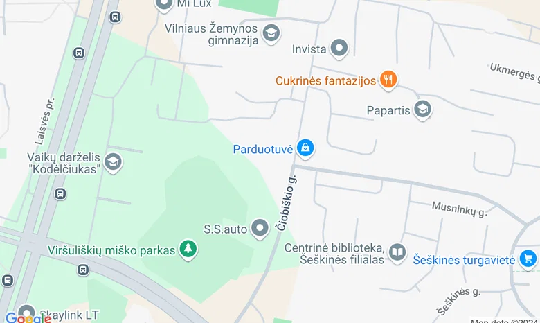 Šeškinė  žemėlapis