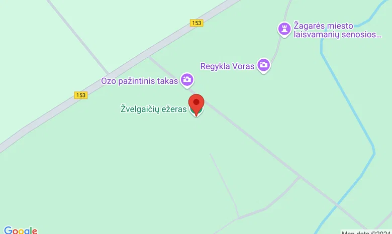 Žagarės rekreacinė zona prie Žvelgaičių ežero žemėlapis