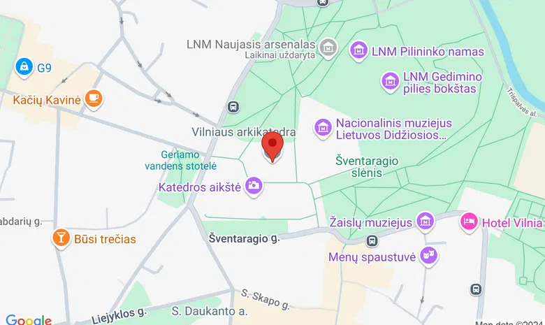 Vilniaus katedra žemėlapis