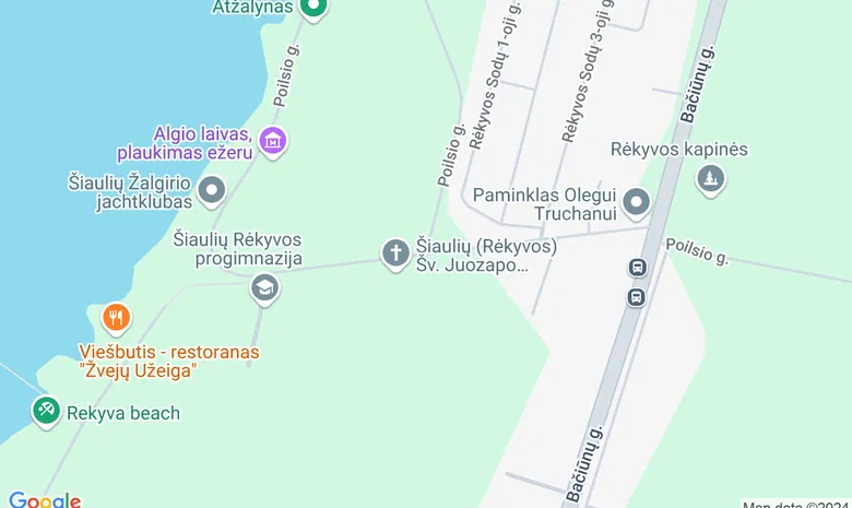 Rėkyvos ežeras žemėlapis