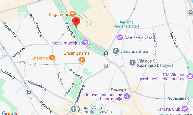 Fontanas Vokiečių gatvėje žemėlapis