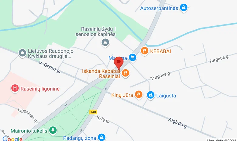 Maironio parkas, Raseiniai žemėlapis