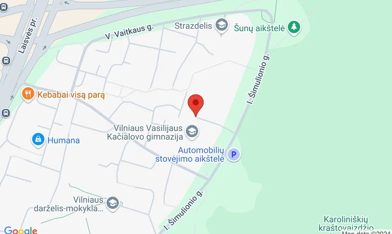 Miško pakraščio tako sodas (orientyras – I. Šimulionio g., Vilnius) žemėlapis
