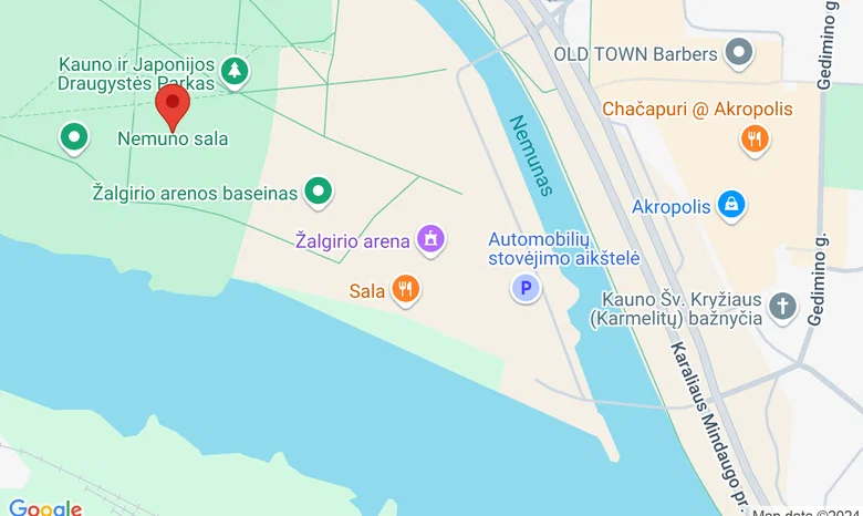 Nemuno sala, parkingas žemėlapis