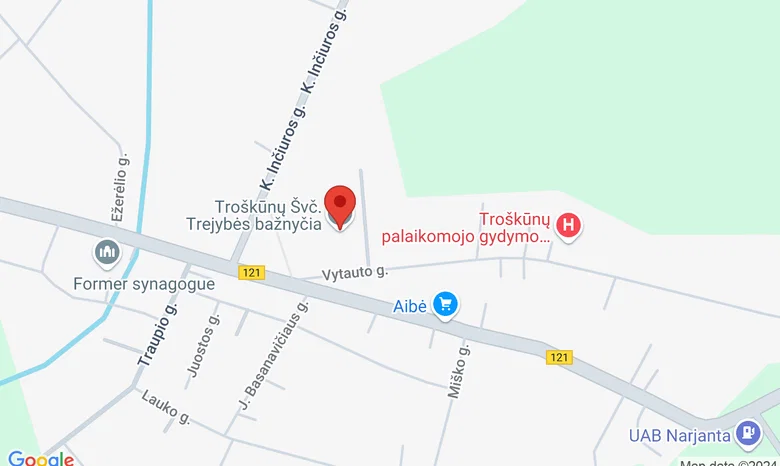 Troškūnų Švč. Trejybės bažnyčia žemėlapis
