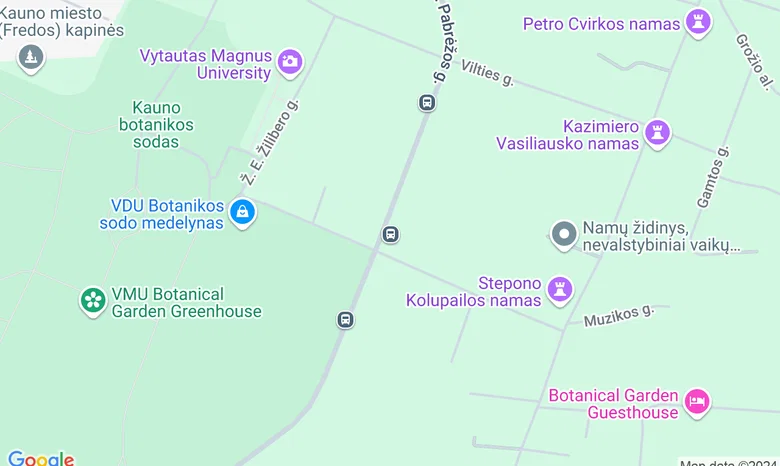 Vinčų stotelė Europos prospekte, Botanikos sodo pusėje.  žemėlapis