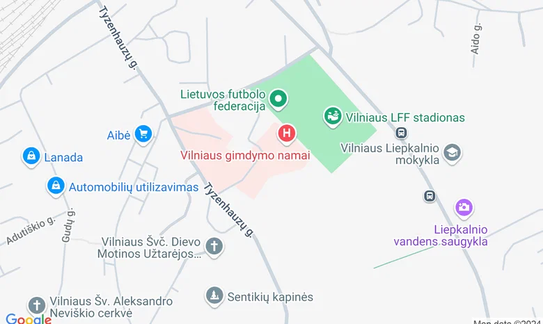Apleistas pastatas Vilniaus gimdymo namų teritorijoje žemėlapis