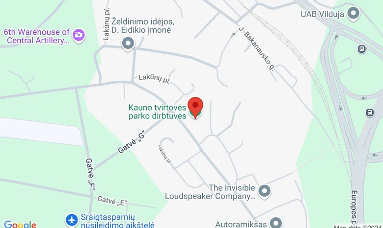 Kauno tvirtovės parko dirbtuvės žemėlapis