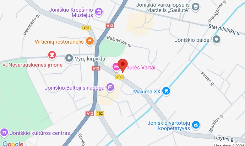 Joniškio raudonoji sinagoga žemėlapis