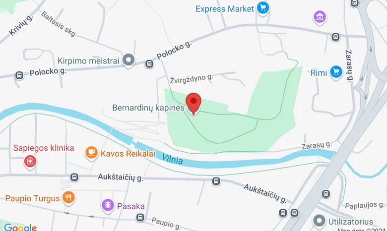 Bernardinų kapinės  žemėlapis