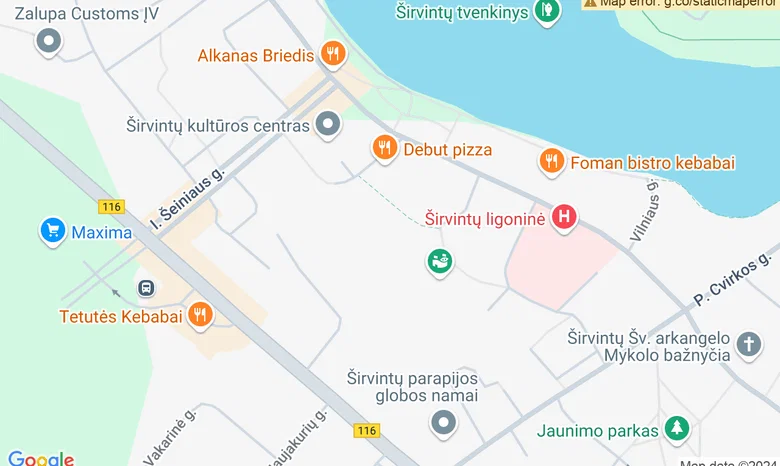 Širvintų futbolo stadionas žemėlapis