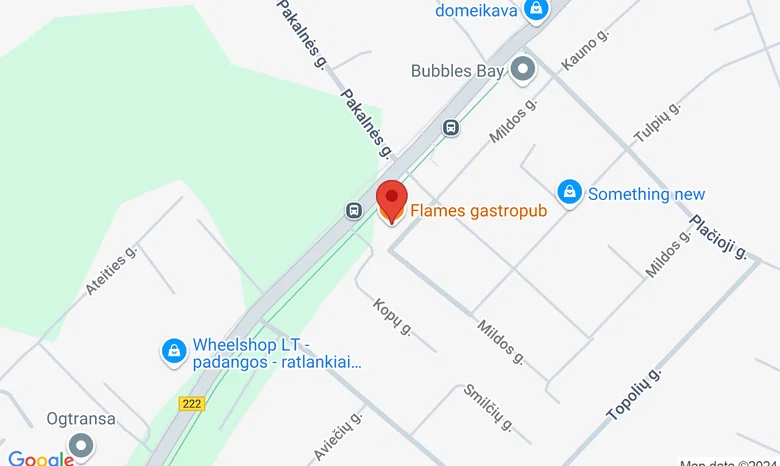 Flames Gastropub žemėlapis
