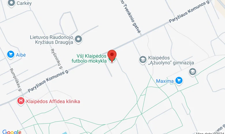 Klaipėdos futbolo mokyka žemėlapis