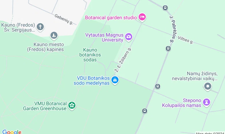 VDU Botanikos sodo oranžerija žemėlapis