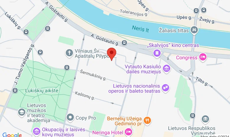 Miesto Bažnyčia Vilniuje žemėlapis