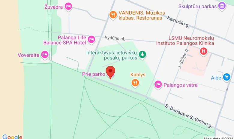 Viešbutis ir restoranas „Prie parko“ žemėlapis