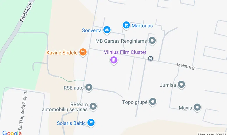 Vilniaus kino klasteris žemėlapis