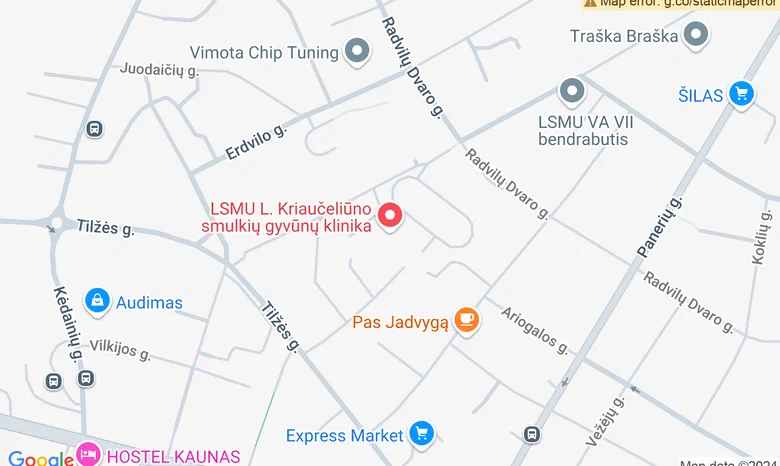 Dr. Leono Kriaučeliūno smulkiųjų gyvūnų klinika žemėlapis