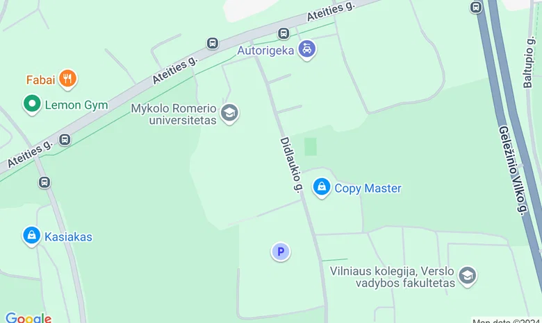Mykolo Romerio universiteto teatro salė žemėlapis