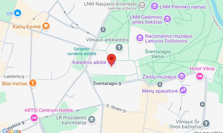Vilniaus Katedros aikštė žemėlapis