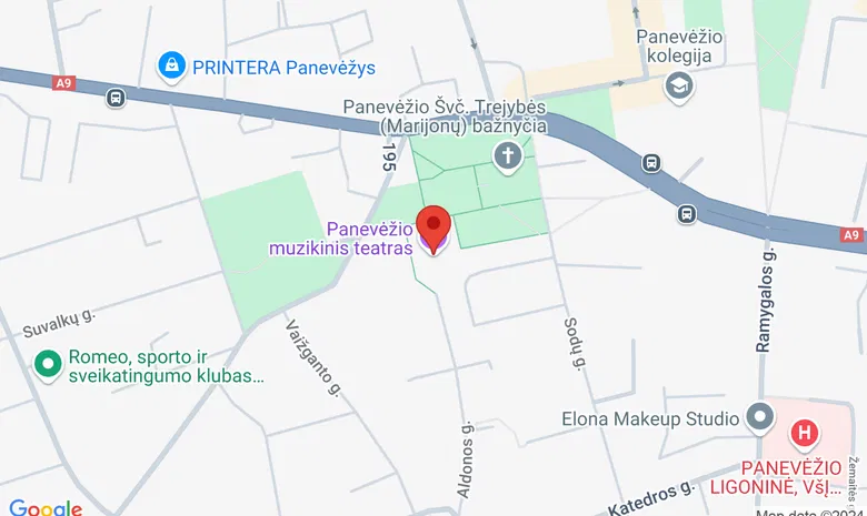 Panevėžio muzikinis teatras žemėlapis