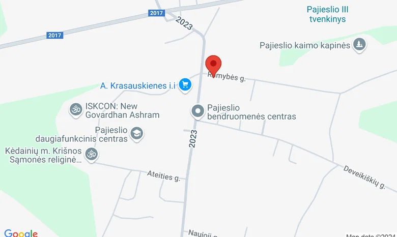 Pajieslio daugiafunkcio centro kiemas žemėlapis