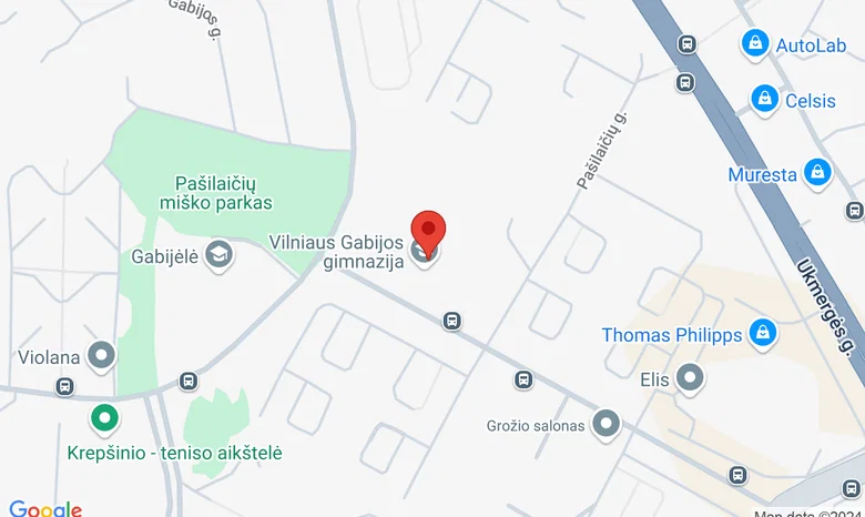 “Budoros” treniruočių studija “Gabijos” gimnazijoje žemėlapis