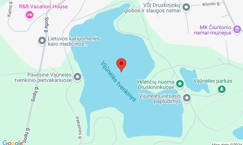 prie Vijūnėlės tvenkinio paplūdimio žemėlapis