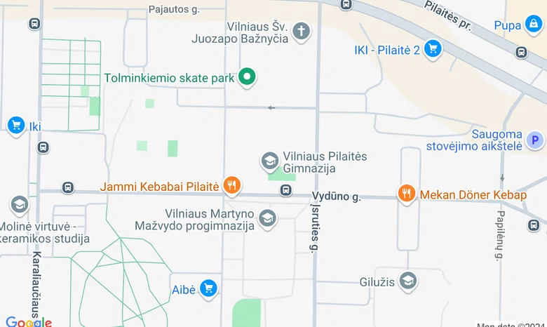 Girulių miškas, Pilaitė žemėlapis