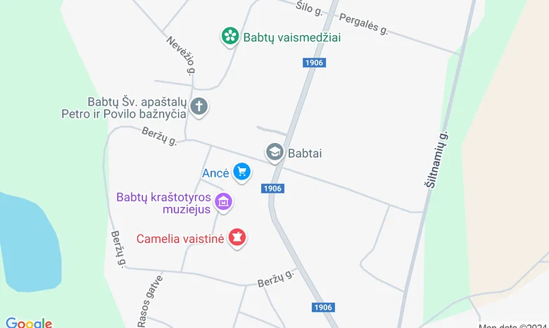 Babtų miestelio centras, Kauno r. žemėlapis