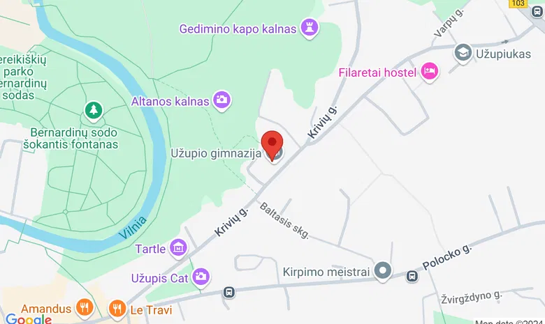 Užupio gimnazija žemėlapis