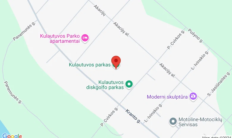 Kulautuvos parkas žemėlapis