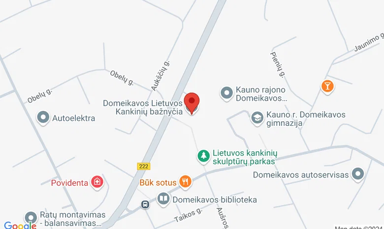Stovėjimo aikštelė prie Lietuvos kankinių bažnyčios žemėlapis