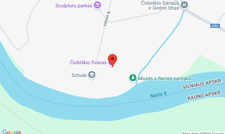 Čiobiškio dvaras žemėlapis