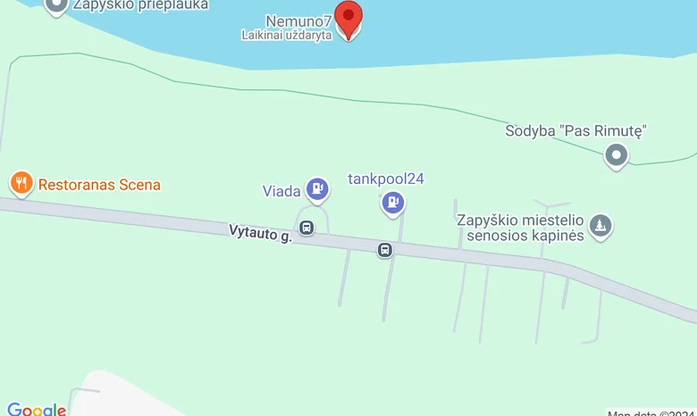 Kultūros ir meno laivas Nemuno7, Zapyškis žemėlapis