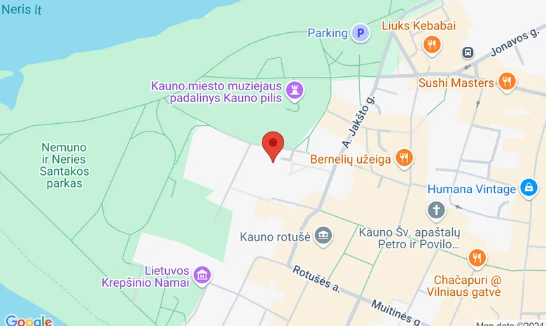 šv. Jono Krikštytojo pastoracijos centro (Papilio g. 3, Kaunas) kiemelis žemėlapis
