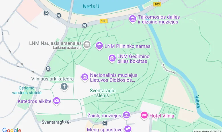 Vilniaus pilių rezervatas žemėlapis