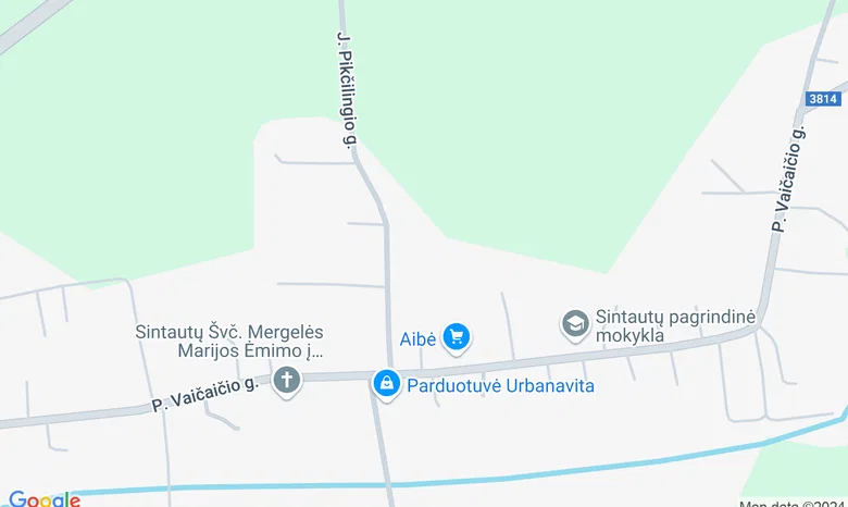 Sinautų miestelio aikštė žemėlapis