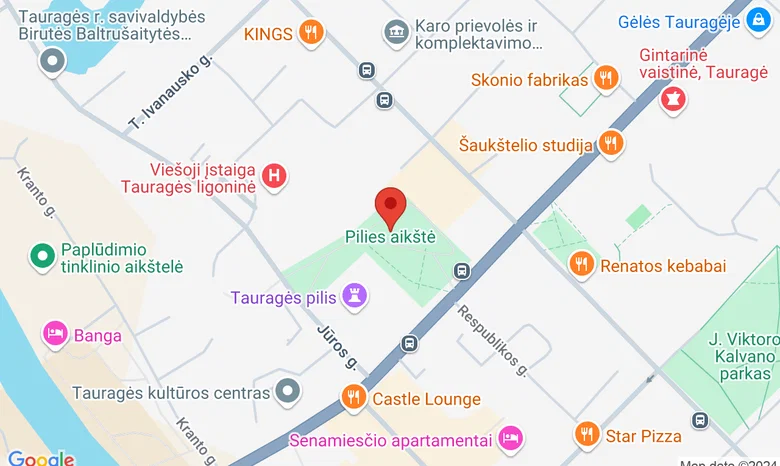 Pilies aikštė, Tauragė žemėlapis